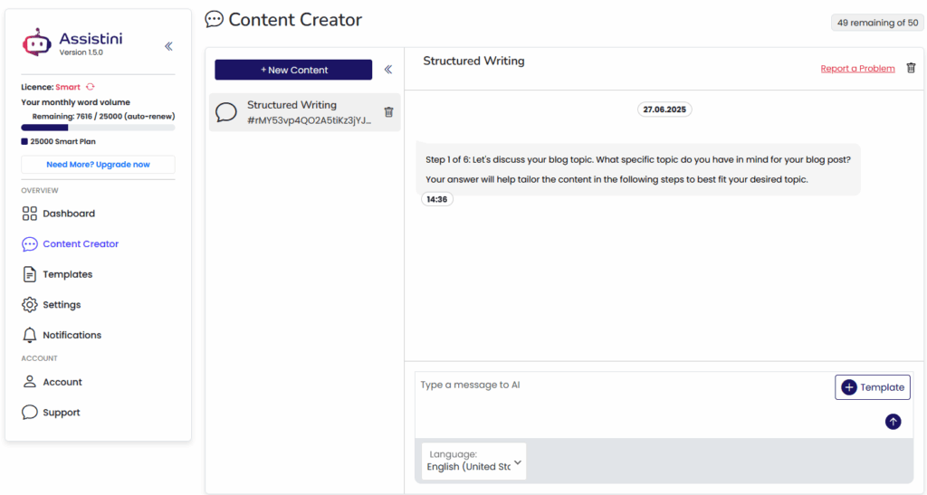 content-creator Assistini WordPress-Plugin Ki Content Creator
