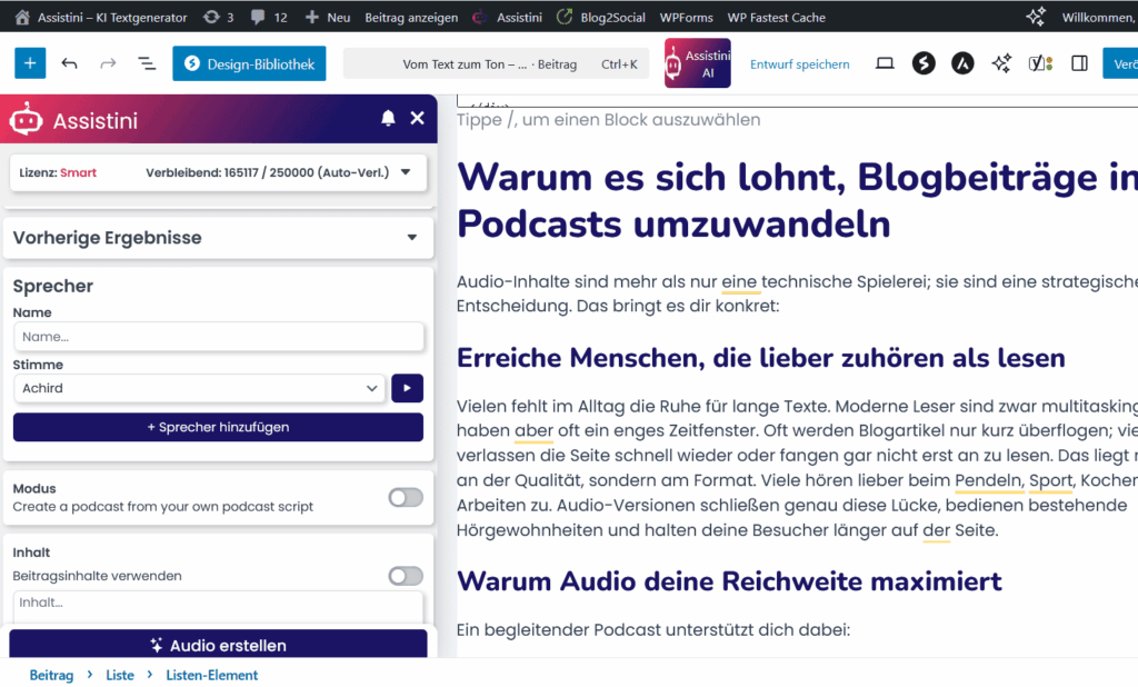 Assistini Podcast Generator