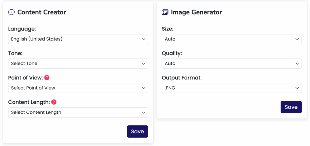 Assistini Configuration Options