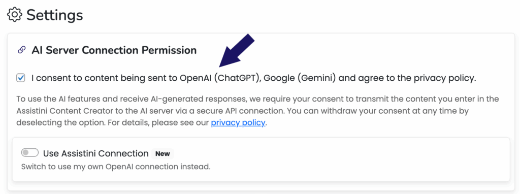 AI Server Connection Permission
