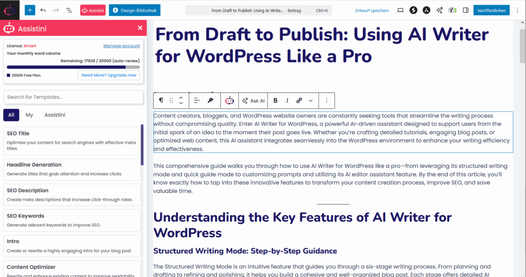 Assistini AI Editor Assistant