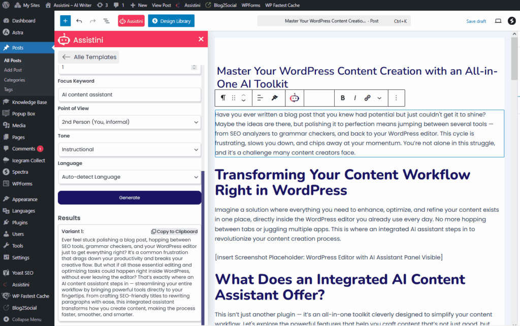 Assistini AI Editor Assistant Example Intro Creation