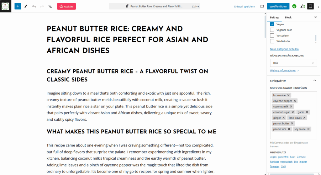 Assistini templates: Your H1/H2/H3, lists and formatting arrive intact.
