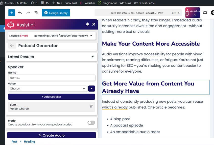 Assistini AI Podcast Editor